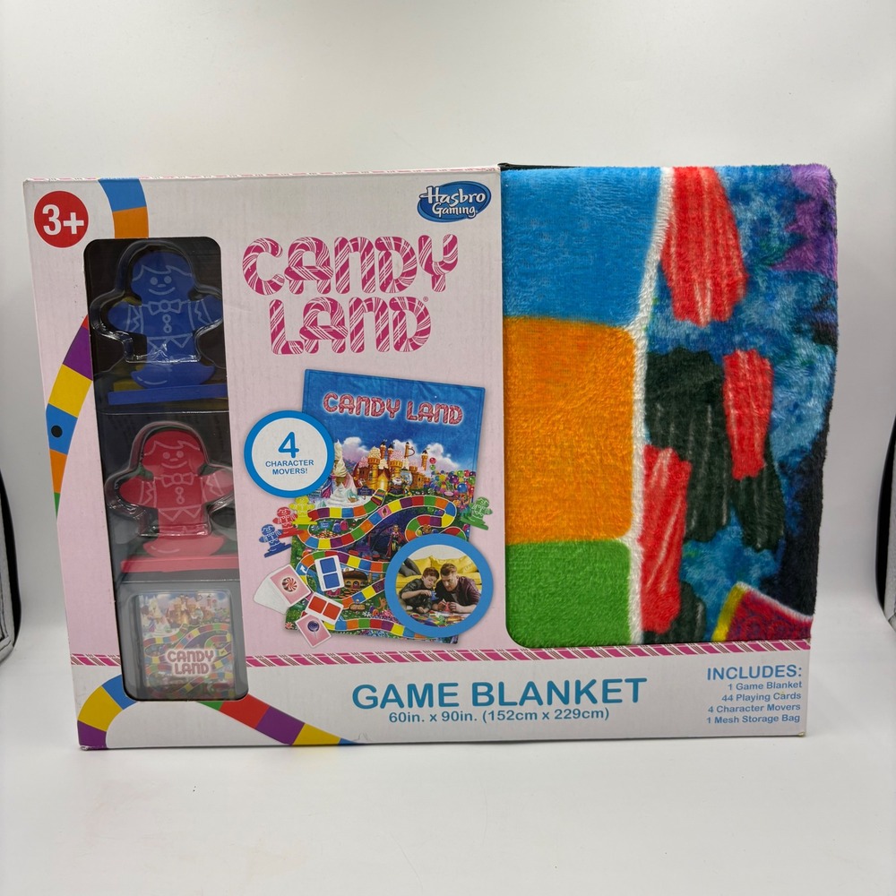 Hasbro Candy Land Game Blanket Kids Multicolor Good Fleece Play Mat 60x90